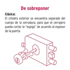 Cerradura sobreponer izq 2 barras clásica, llave tradicional 3