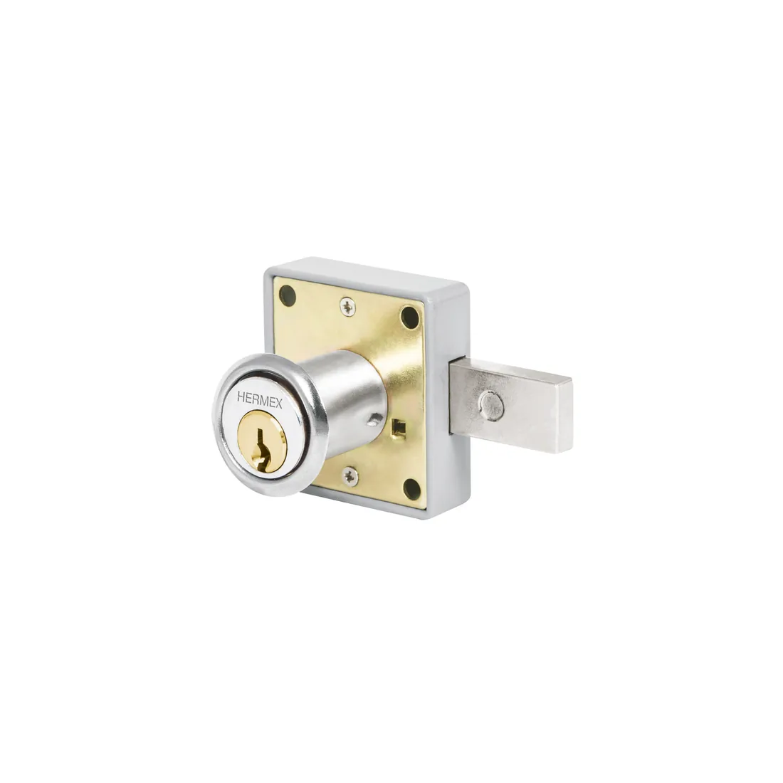 Cerradura para mueble, modelo 26, cromo, HERMEX