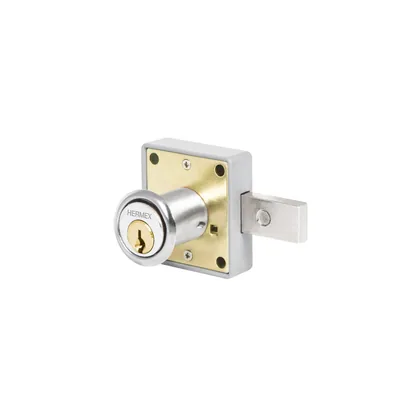 Cerradura para mueble, modelo 26, cromo, HERMEX