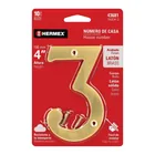 Número 3 de latón sólido 4', latón brillante, HERMEX 4