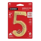 Número 5 de latón sólido 4', latón brillante, HERMEX 4