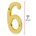 Número 6 de latón sólido 4', latón brillante, HERMEX 3