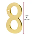 Número 8 de latón sólido 4', latón brillante, HERMEX 3