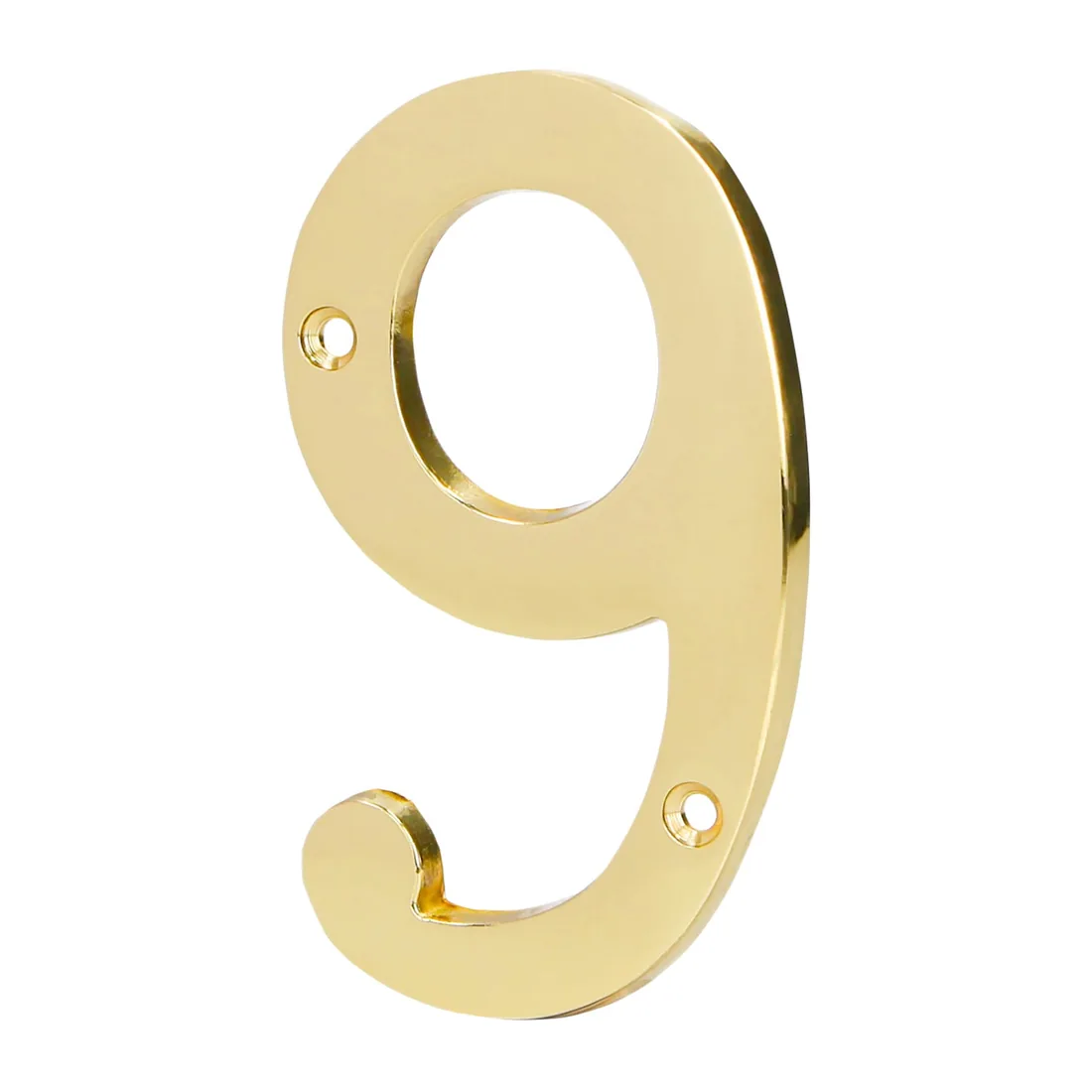 Número 9 de latón sólido 4', latón brillante, HERMEX