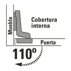Bolsa 2 bisagras bidimensionales 110°, cobertura interna 2