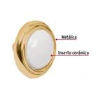 Perilla metálica, latón brillante, inserto cerámico, HERMEX 2