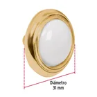 Perilla metálica, latón brillante, inserto cerámico, HERMEX 3