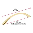 Jaladera de 128mm, línea Arco, latón brillante 3