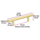 Jaladera de acero, 96mm, línea Cilindro, latón brillante 3
