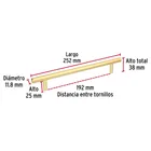 Jaladera de acero, 192mm, línea Cilindro, latón brillante 3