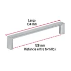 Jaladera de 128mm, línea Andamio, níquel, HERMEX 3