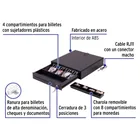 Cajón de dinero para 4 billetes y 8 monedas, VOLTECK 2