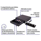 Cajón de dinero para 5 billetes y 8 monedas, VOLTECK 2