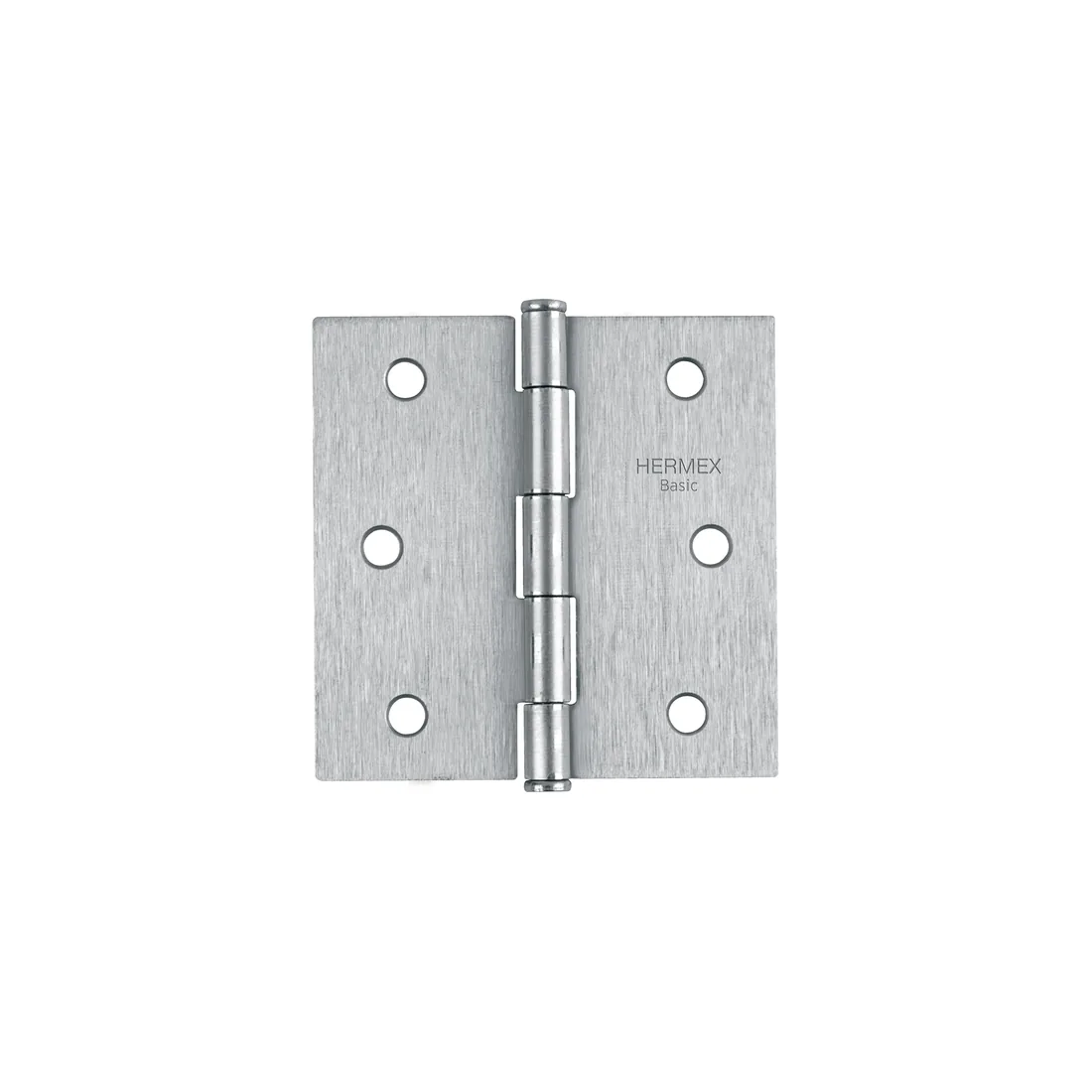 Bisagra cuadrada 3', acero satinado, cabeza plana, BASIC
