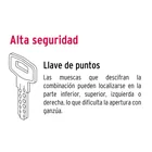 Doble jaladera, Lugo llave-mariposa, Níquel Satín, HERMEX 4