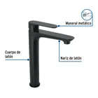 Monomando alto para lavabo, negro, FOSET RIVIERA 2