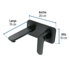 Monomando a pared para lavabo, negro, FOSET RIVIERA 3