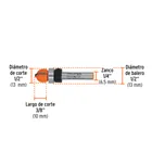 Broca para router, media caña, 1/2' con balero, TRUPER 3