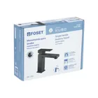Monomando corto para lavabo, negro, FOSET KUBO 4