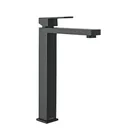 Monomando alto para lavabo, negro, FOSET KUBO 1