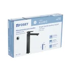 Monomando alto para lavabo, negro, FOSET KUBO 4