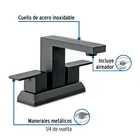 Mezcladora para lavabo 4', negro, FOSET KUBO 2