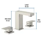 Mezcladora para lavabo taladros separados, satín, FOSET KUBO 3