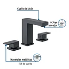 Mezcladora para lavabo taladros separados, negro, FOSET KUBO 2