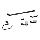 Juego de 6 accesorios para baño, negro, FOSET RIVIERA 1
