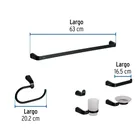 Juego de 6 accesorios para baño, negro, FOSET RIVIERA 3