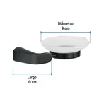 Jabonera con plato de vidrio, negro, FOSET RIVIERA 2