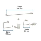 Juego de 6 accesorios para baño, satín, FOSET KUBO 3