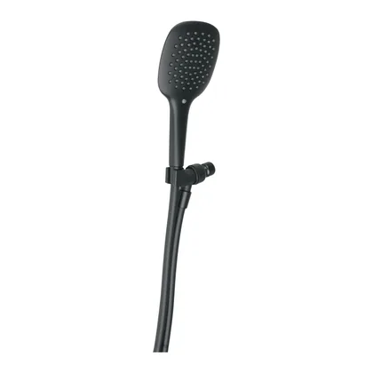 Regadera de teléfono con soporte, negro, FOSET RIVIERA