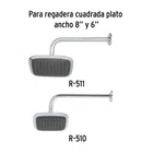 Brazo recto con chapetón para regadera, 30 cm, cromo, FOSET 3