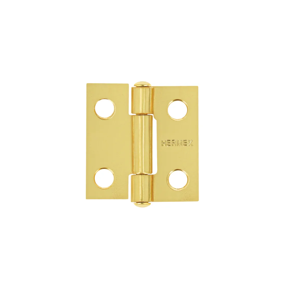 Bisagra rectangular 1 x 7/8', acero latonado, HERMEX