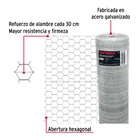 Rollo malla hexagonal cal.22, 1.75x 45m, abertura 25mm, 23kg 2
