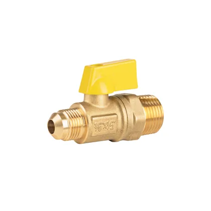 Válvula de control para gas, latón, 3/8' flare x 1/2' macho