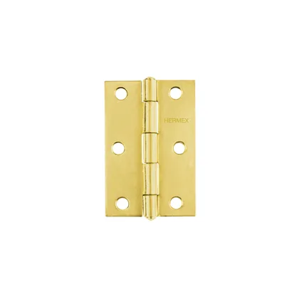 Bisagra rectangular 3 x 2', acero latonado, HERMEX