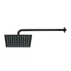 Regadera plato cuadrado 10' con brazo, negro, FOSET RIVIERA 1
