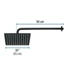 Regadera plato cuadrado 10' con brazo, negro, FOSET RIVIERA 2