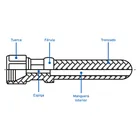 Manguera para gas, PVC amarilla, 3/8' flare, 2 m, FOSET 4