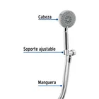 Regadera cromo de teléfono 4' con soporte, FOSET ELEMENT 5