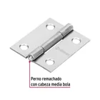 Bisagra rectangular 1-1/2 x 1-3/16', acero natural, HERMEX 2