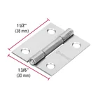 Bisagra rectangular 1-1/2 x 1-3/16', acero natural, HERMEX 3