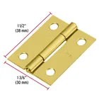 Bisagra rectangular 1-1/2 x 1-3/16', acero latonado, HERMEX 3