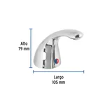 Maneral palanca para monomando lavabo AEM-44, cromo, AERO 3
