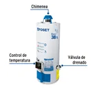 Calentador de depósito, 38L, 1 servicio, gas natural, FOSET 2