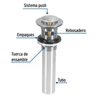 Contra para lavabo, con rebosadero, sistema push, satín 2
