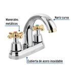 Mezcladora lavabo 4' cromo-oro, nariz curva, cruceta, AQUA 2