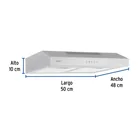 Campana extractora 50cm, empotrable, acero inoxidable, FOSET 3
